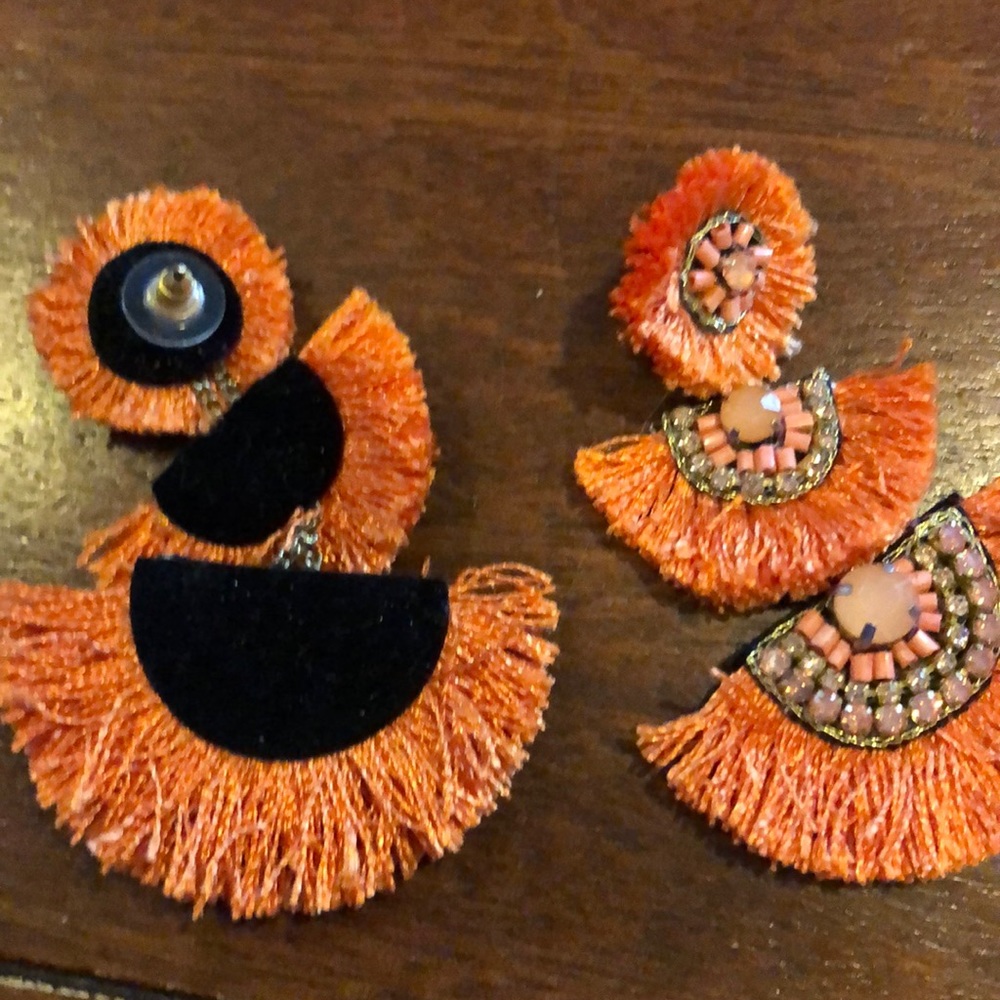 Super Cute Orange Statement Earrings - image 2